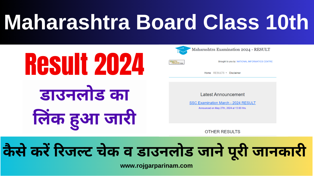 Maharashtra Board Class 10th SSC Result 2024