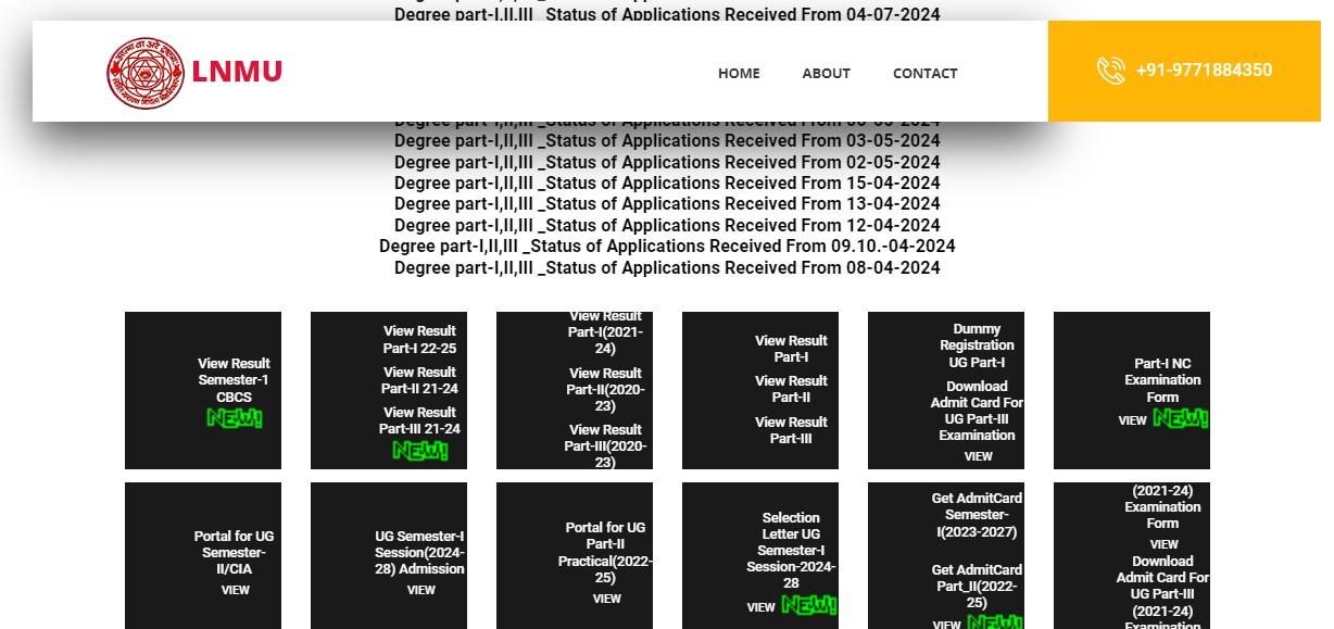 LNMU Part III Result Session :- 2021-2024