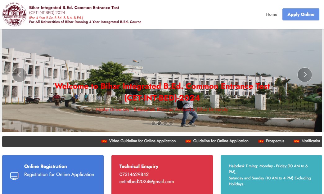 BRABU Bihar Integrated BEd Online Form Apply 2024