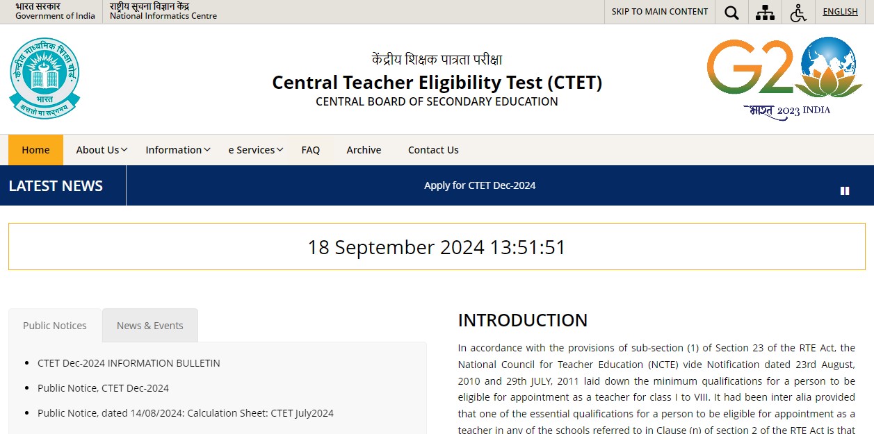 CTET December 2024 Online Form Apply