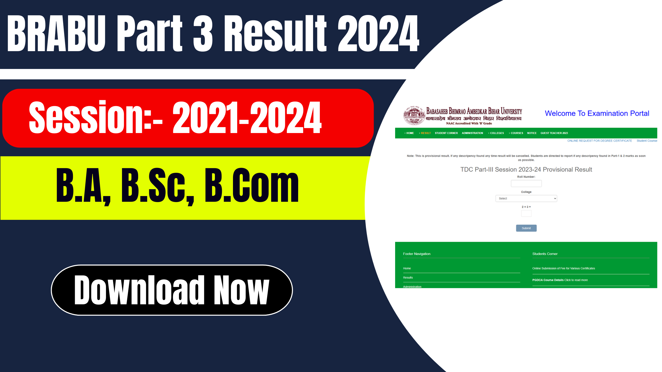 BRABU Part 3 Result Session :- 2021-2024