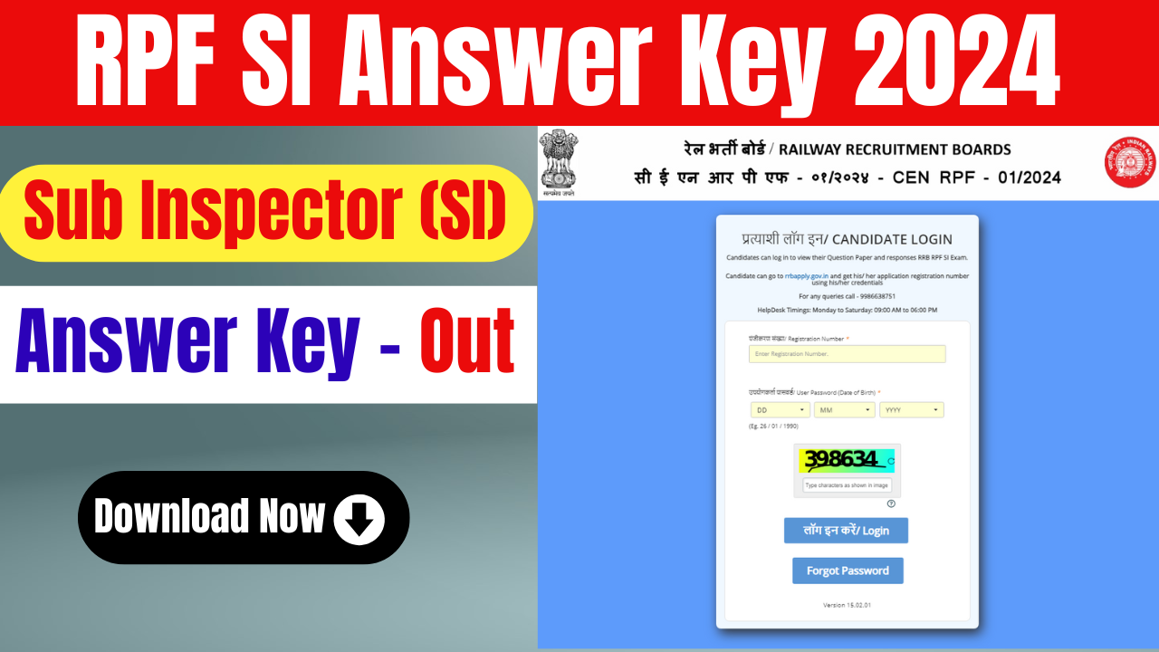 RPF SI Answer Key 2024