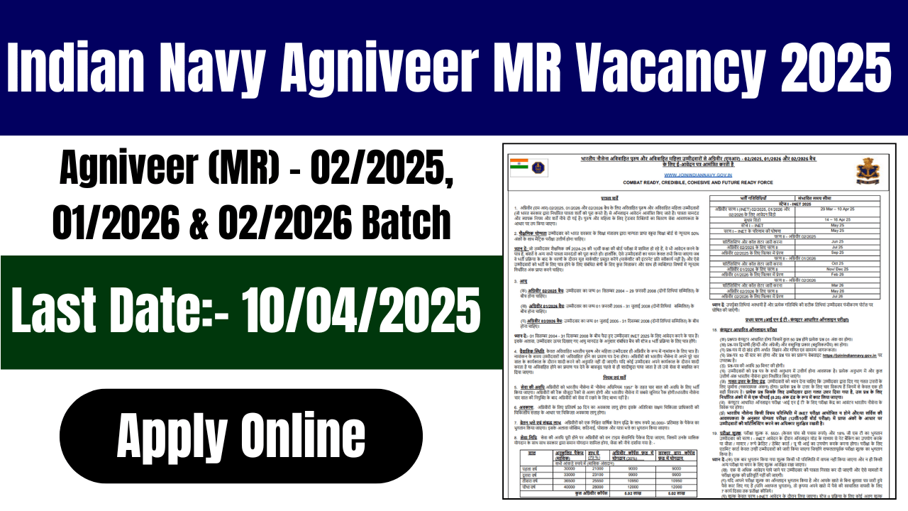 Indian Navy Agniveer MR Vacancy 2025