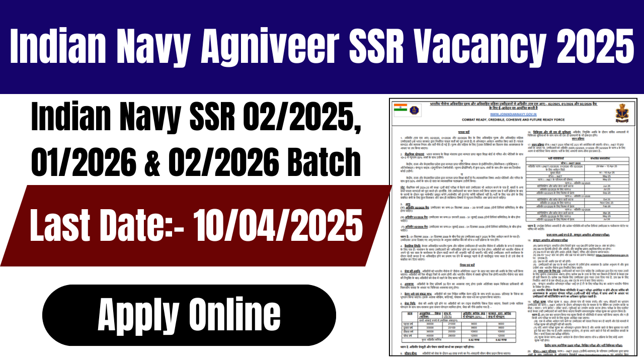 Indian Navy Agniveer SSR Vacancy 2025