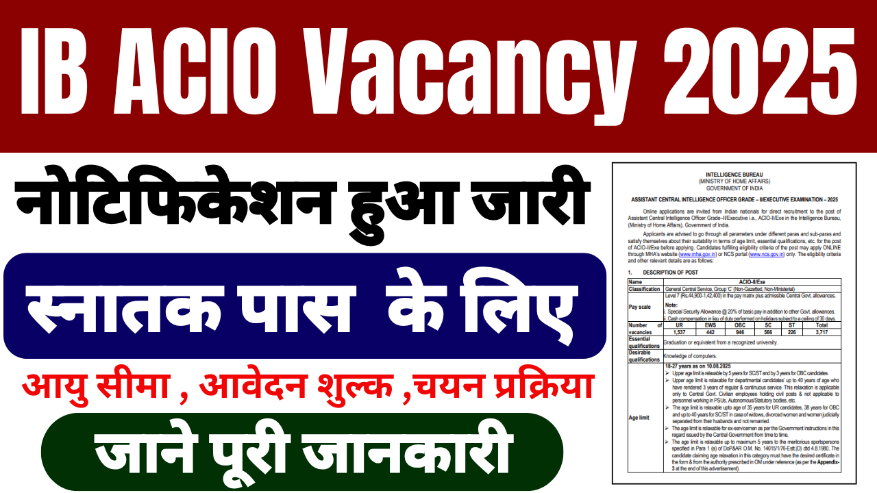 IB ACIO Vacancy 2025