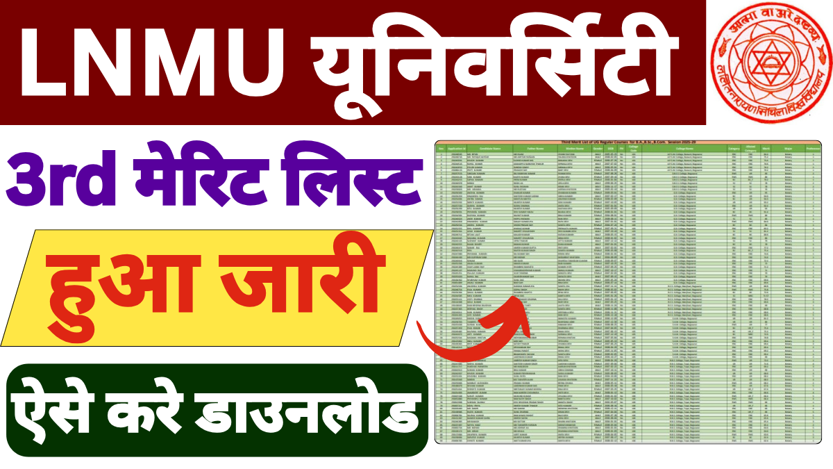 LNMU UG 3rd Merit List 2025