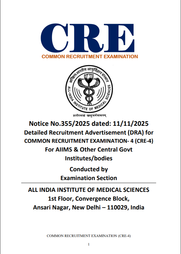 AIIMS CRE 4 Recruitment 2025